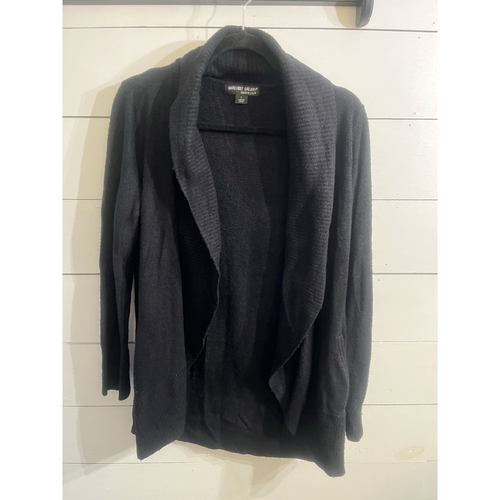 Barefoot Dreams Black Open-Front Cozy Cardigan